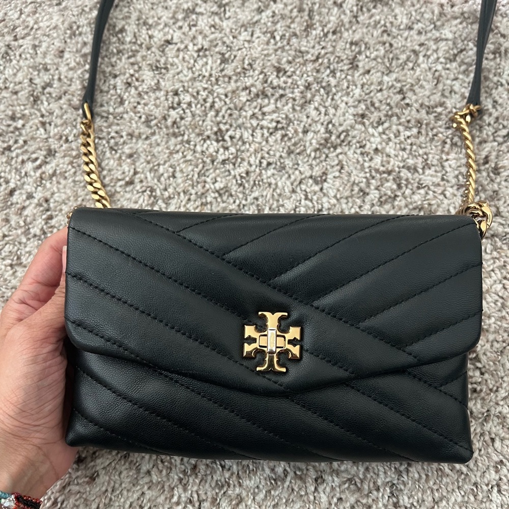 Tory Burch Kira Chevron Quilted Leather Wallet on a Chain